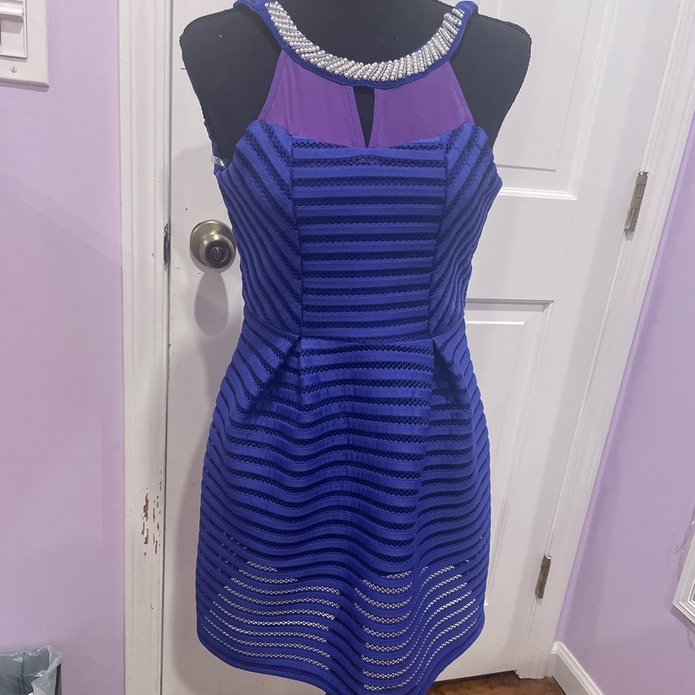 Monteau Couture Blue Dress - Size 10 (M)